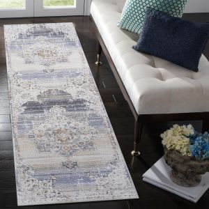 Tapis coureur PAYAS 2X8 crème or médaillon