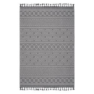 Guros 5X7 tapis géométrique gris blanc intérieur-extérieur