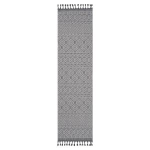 Guros Tapis coureur 2 x 8 pi, géométrique gris blanc, intérieur extérieur
