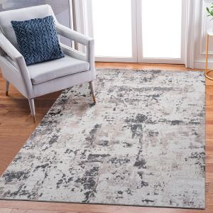 PAYAS Tapis abstrait 8x10 crème brun