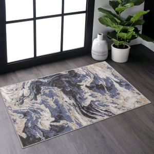 PAYAS 2X3 tapis abstrait bleu clair