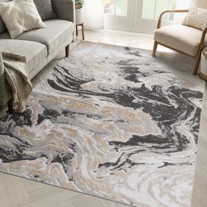 PAYAS tapis 5x7 gris abstrait