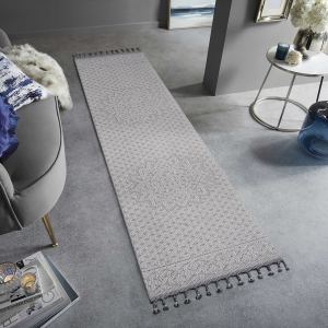 Guros Tapis coureur 2 x 8 pi, médaillon blanc ivoire, intérieur extérieur