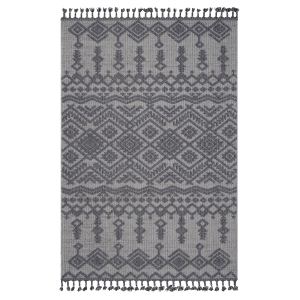 Guros Tapis 4X6 blanc gris intérieur-extérieur