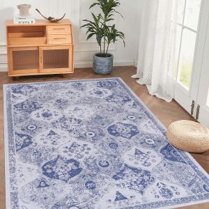 Tapis lavable MAVAL bleu 6x9 pi