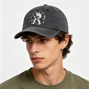 2pc Casquette Bigfoot Guitare Brodée Coton Vintage Homme Femme