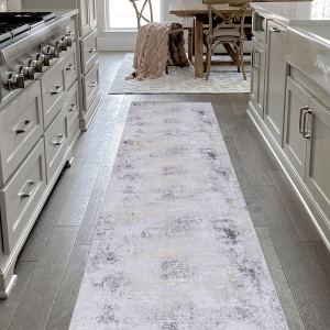MAVAL Tapis lavable 2'6" X 10', gris or