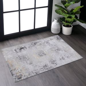 MAVAL Tapis lavable or 2' x 3', tapis entrée gris or