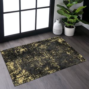 MAVAL Tapis noir 2'x3' paillasson noir or