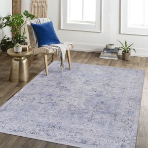 MAVAL Tapis lavable 8x10 bleu crème