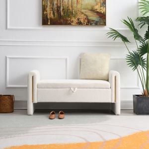 Banc rangement teddy crème bras repos