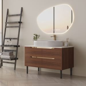 Vanité salle de bain 36po intégré céramique, tiroirs
