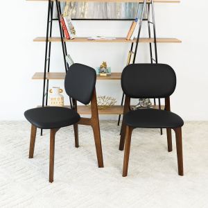Chaise cuir Kelsey noir ensemble 2