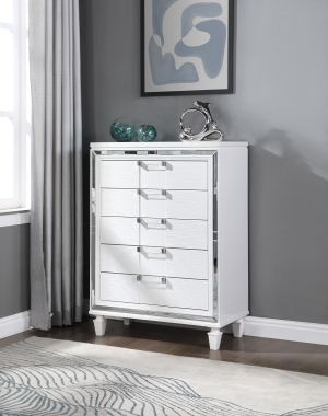 Genoa G05790-CH commode, blanc scintillant