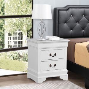Table de nuit Louis Philippe blanc traditionnel