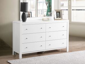 Commode blanche transitionnelle élégante