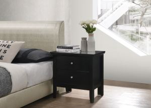 Table de nuit transitionnelle noir élégant