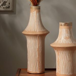Vase fleur écologique artisanal 7x7x17", design durable et élégant