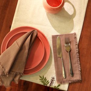 Ensemble 4 serviettes coton premium 20x20po, ourlet classique