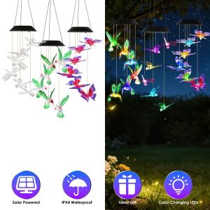 3 carillons solaires multicolore 7 teintes, étanche