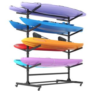 Support rangement kayak 82 H, 8 places, ajustable, avec roues