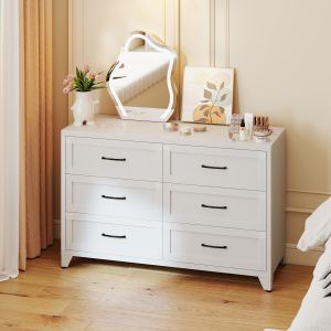 Commode 6 tiroirs, centre de rangement métal, blanc, petits espaces
