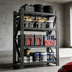 Étagères garage métal 69Hx47L, 4000lbs, noir