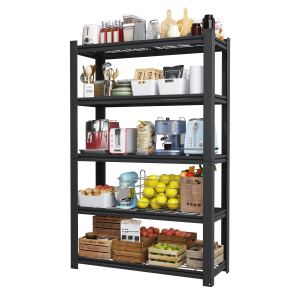 Étagère 5 étages 72"H, capacité 2000 lbs, noir, garage/cuisine