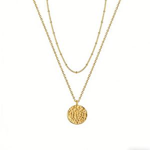 Collier ras-cou stratifié or 14K
