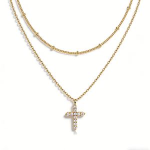 Collier croix zircon cubique COLORFUL BLING