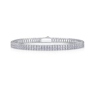 Bracelet morganite S925 plaqué platine - Bijou luxe mode