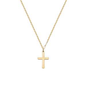 Collier croix pendentif plaqué or 14K