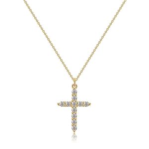 Collier croix pendentif plaqué or 14K