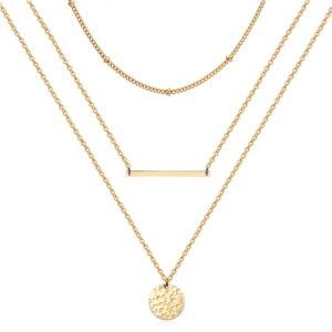 Collier ras-cou stratifié or 14K