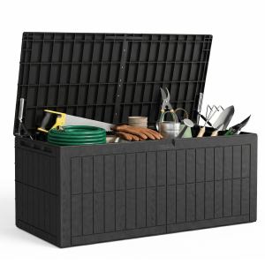 Coffre rangement extérieur 220 gal verrouillable noir