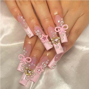 24 ongles art nœuds papillon