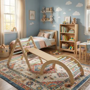 Jeu escalade bois enfant 1-3 ans, aire jeux intérieure