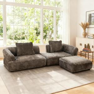 Canapé sectionnel L 122po moderne mousse compressée 2 pièces