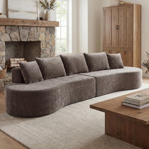 Sofa sectionnel courbé modulaire 138,6 po 2 pièces mousse comprimée