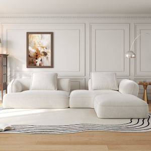 Sofa sectionnel 122po L, mousse comprimée haute densité, lounge moderne