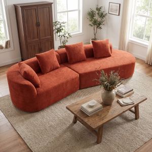 Sectionnelle courbe 116" mousse comprimée, 2-pièces