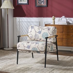 Fauteuil moderne 27,56 po coussin, cadre métal
