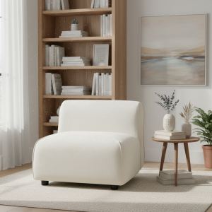 Chaise appoint courbe rembourrée moderne