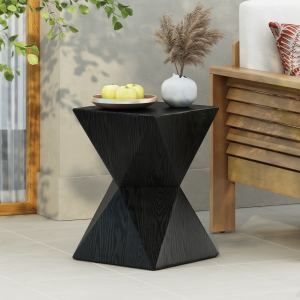 Table Côté Béton 14,25po Noir Prismatique Résistant
