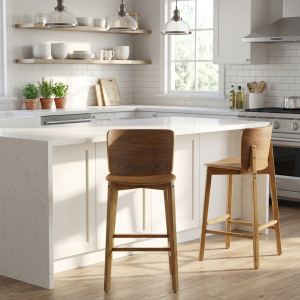 Tabouret bar bois intérieur Pari noyer ensemble 2