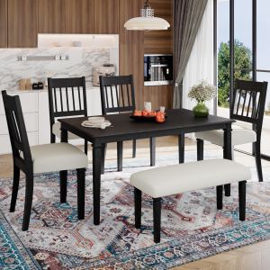 Ensemble salle à manger rétro 6 pièces DOVETAIL GREY N752S000031