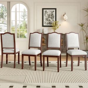 Chaises salle manger 4 pcs campagnarde, beige, cerisier