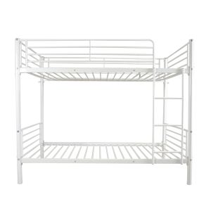 Lit superposé fer enfant échelle simple blanc