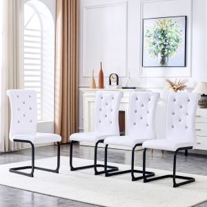 Ensemble 4 chaises repas, cuir synthétique alligator noir