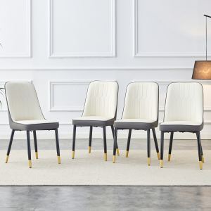 Chaise salle à manger C-007 W1151118960 blanc, gris, 4 pcs